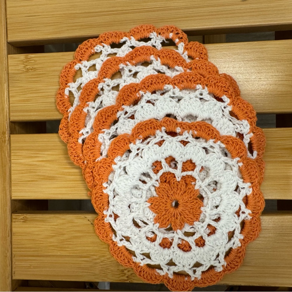 Handcrafted Doily coasters  (set of 4)